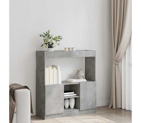 vidaXL Dulap înalt, gri beton, 92x33x100 cm, lemn prelucrat