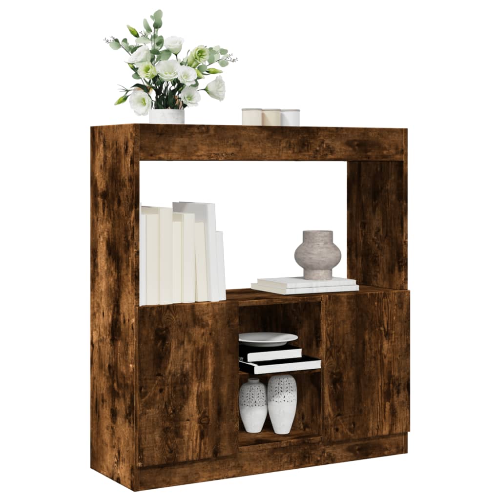 Highboard Räuchereiche 92x33x100 cm Holzwerkstoff