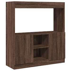 Skříň highboard hnědý dub 92 x 33 x 100 cm kompozitní dřevo - obrázek 2