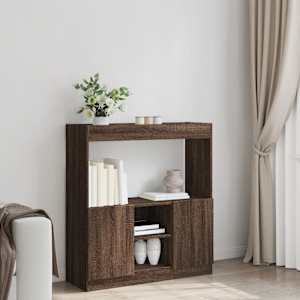 Skříň highboard hnědý dub 92 x 33 x 100 cm kompozitní dřevo - obrázek 3
