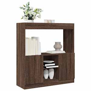 Skříň highboard hnědý dub 92 x 33 x 100 cm kompozitní dřevo - obrázek 1