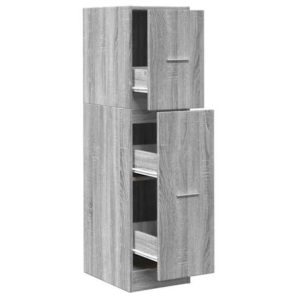 vidaXL apteegikapp, hall Sonoma tamm, 30x41x118 cm, tehispuit