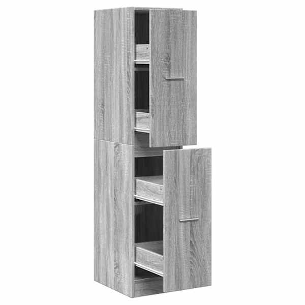 vidaXL apteegikapp, hall Sonoma tamm, 30x41x144,5 cm, tehispuit