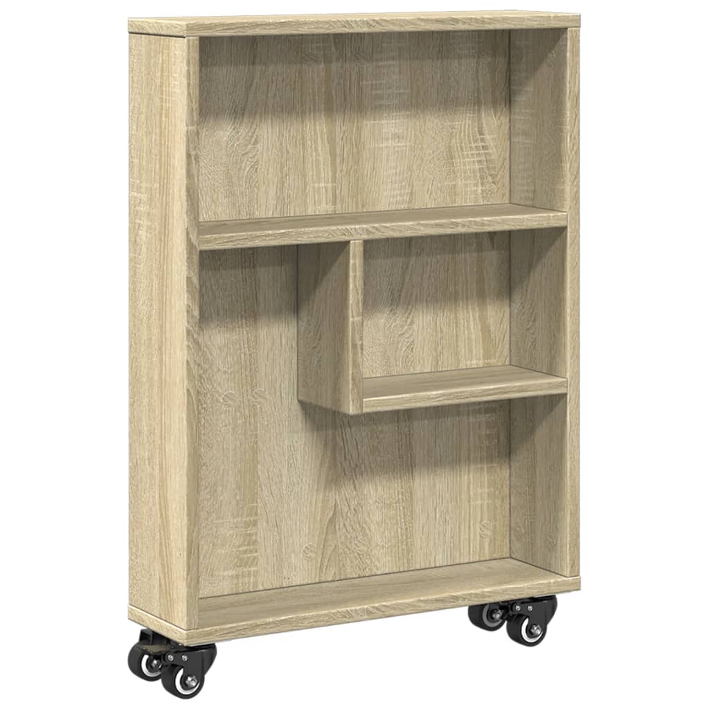 vidaXL Úzký úložný vozík dub sonoma 48 x 13 x 68 cm kompozitní dřevo