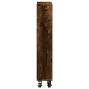 Úzký úložný vozík kouřový dub 48 x 13 x 68 cm kompozitní dřevo - obrázek 5