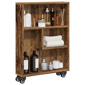 Úzký úložný vozík old wood 48 x 13 x 68 cm kompozitní dřevo - obrázek 1
