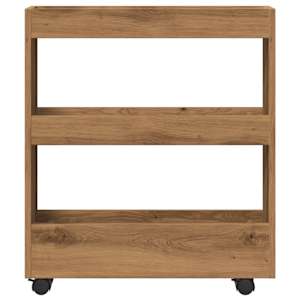 Úzký úložný vozík 3patrový dub artisan kompozitní dřevo - obrázek 4
