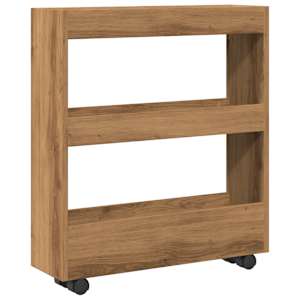 Úzký úložný vozík 3patrový dub artisan kompozitní dřevo - obrázek 6