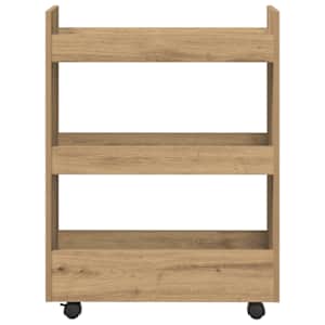 Úzký úložný vozík 3patrový dub artisan kompozitní dřevo - obrázek 4