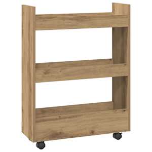 Úzký úložný vozík 3patrový dub artisan kompozitní dřevo - obrázek 6