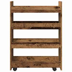 Úzký úložný vozík 4patrový old wood kompozitní dřevo - obrázek 4