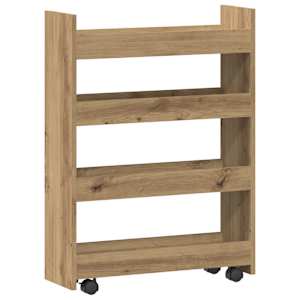 Úzký úložný vozík 4patrový dub artisan kompozitní dřevo - obrázek 6