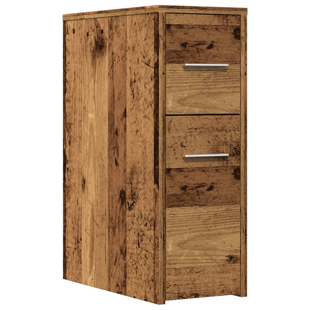 vidaXL Úzká koupelnová skříňka na kolečkách old wood kompozitní dřevo