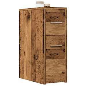 Úzká koupelnová skříňka na kolečkách old wood kompozitní dřevo - obrázek 1