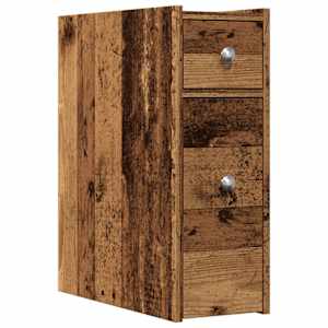 Úzká koupelnová skříňka na kolečkách old wood kompozitní dřevo - obrázek 2