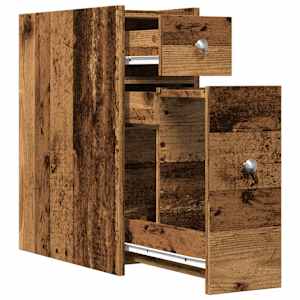 Úzká koupelnová skříňka na kolečkách old wood kompozitní dřevo - obrázek 7