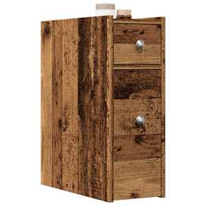 Úzká koupelnová skříňka na kolečkách old wood kompozitní dřevo - obrázek 1