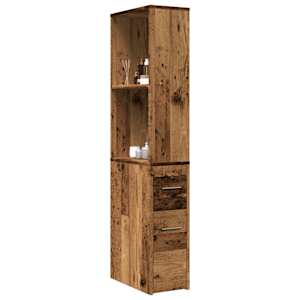 Úzká koupelnová skříňka na kolečkách old wood kompozitní dřevo - obrázek 1