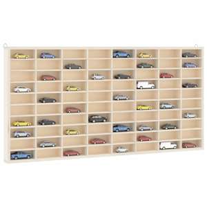 Lesena zbirateljska vitrina z 80 predelki 80 x 4,5 x 40,5 cm