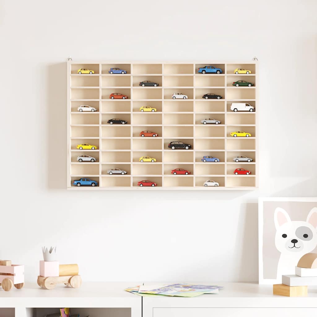 vidaXL Houten verzamelvitrine met 60 vakken 60x4,5x40,5 cm afbeelding