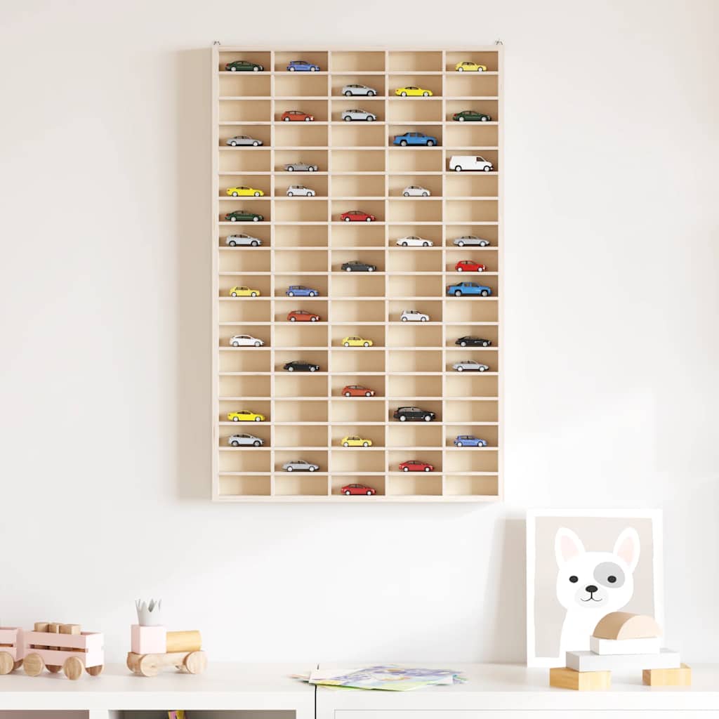 vidaXL Houten verzamelvitrine met 90 vakken 50,5x4,5x79 cm afbeelding