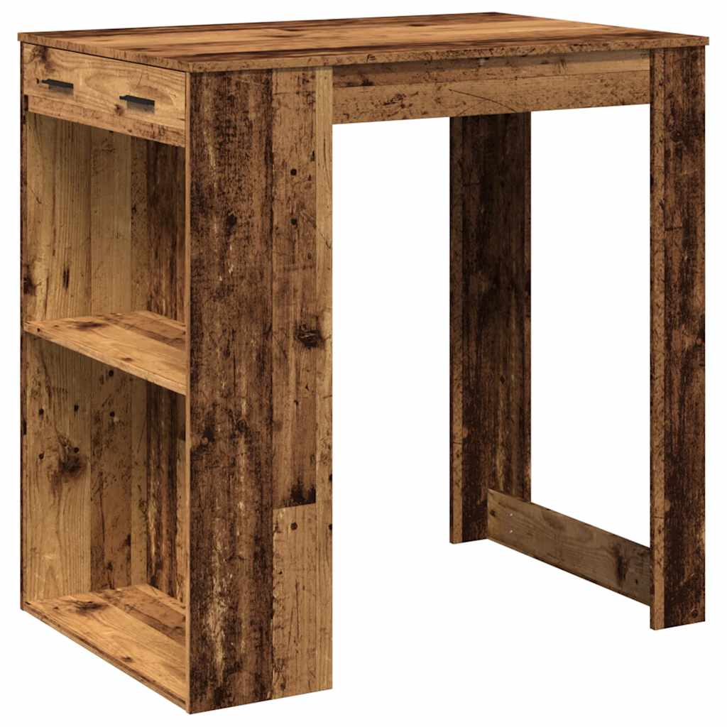 vidaXL Barový stůl old wood 102 x 70 x 103,5 cm kompozitní dřevo