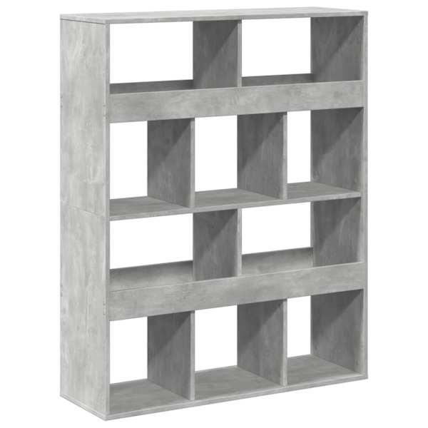 vidaXL raamaturiiul, betoonhall, 100x33x125,5 cm, tehispuit