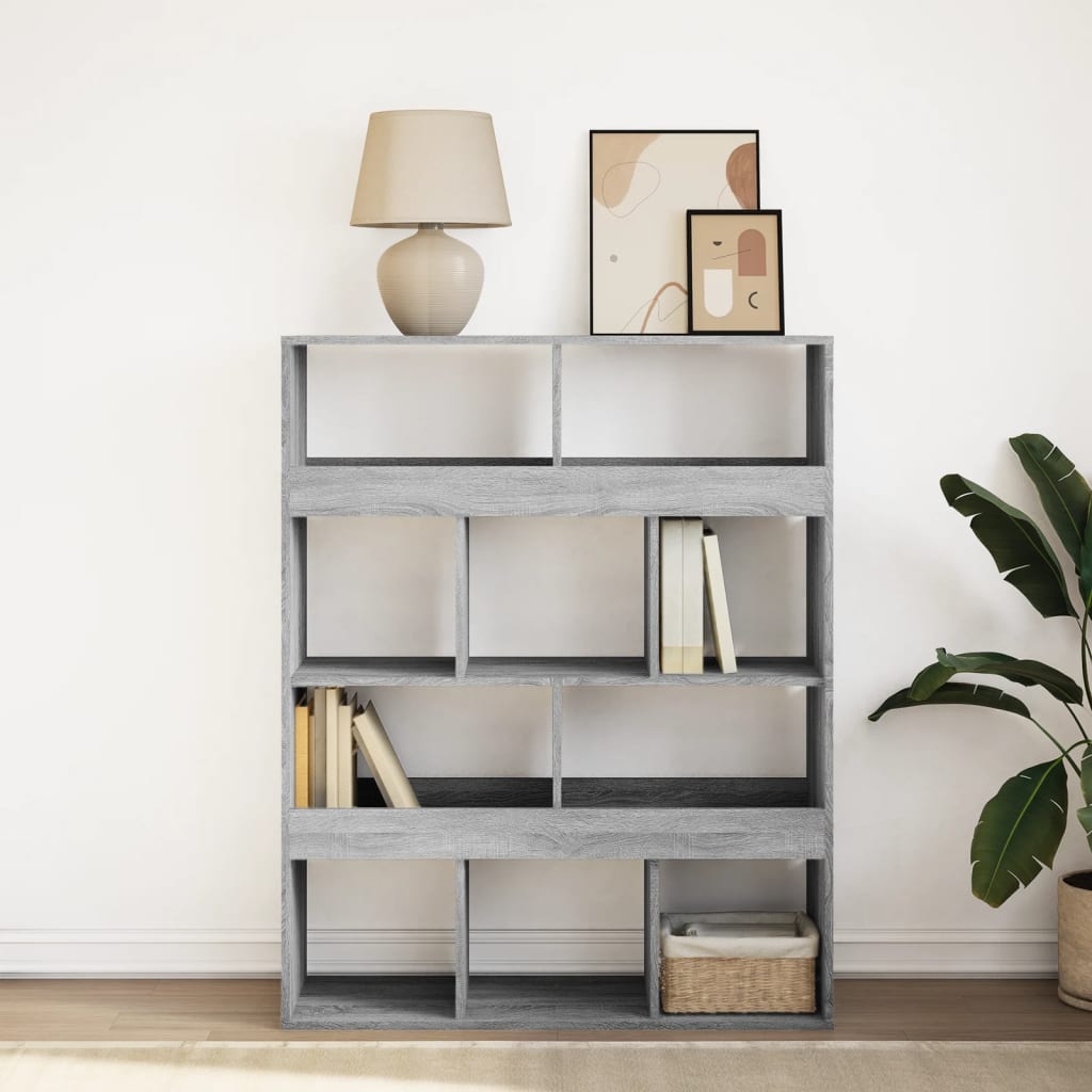 vidaXL szürke sonoma színű szerelt fa könyvespolc 100 x 33 x 125,5 cm