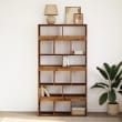 VidaXL Libreria Rovere Artigianale 72x20x120 Cm - Legno Ingegnerizzato Nero, Finitura Opaca, Per Soggiorno
