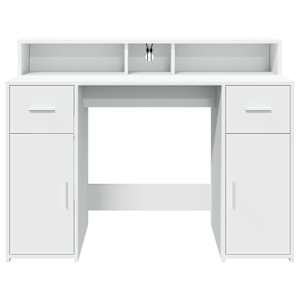 Psací stůl s LED světly bílý 120 x 55 x 91 cm kompozitní dřevo - obrázek 6