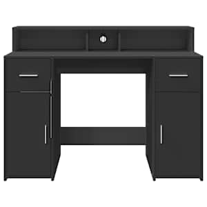 Psací stůl s LED světly černý 120 x 55 x 91 cm kompozitní dřevo - obrázek 6