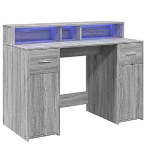 Psací stůl s LED šedý sonoma 120 x 55 x 91 cm kompozitní dřevo - obrázek 3