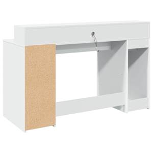 Psací stůl s LED světly bílý 140 x 55 x 91 cm kompozitní dřevo - obrázek 8