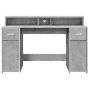 Psací stůl s LED betonově šedý 140x55x91 cm kompozitní dřevo - obrázek 6