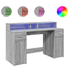 vidaXL kirjutuslaud LED-tuledega, hall Sonoma tamm, 140x55x91 cm