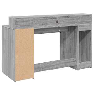 Psací stůl s LED šedý sonoma 140 x 55 x 91 cm kompozitní dřevo - obrázek 8