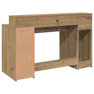 Psací stůl s LED dub artisan 140 x 55 x 91 cm kompozitní dřevo - obrázek 8