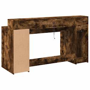 Psací stůl s LED kouřový dub 160 x 55 x 91 cm kompozitní dřevo - obrázek 8