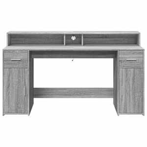 Psací stůl s LED šedý sonoma 160 x 55 x 91 cm kompozitní dřevo - obrázek 6