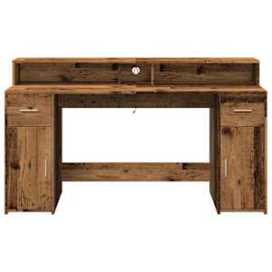 Psací stůl s LED světly old wood 160x55x91 cm kompozitní dřevo - obrázek 6