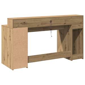 Psací stůl s LED dub artisan 160 x 55 x 91 cm kompozitní dřevo - obrázek 8