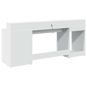 Psací stůl s LED světly bílý 200 x 55 x 91 cm kompozitní dřevo - obrázek 8