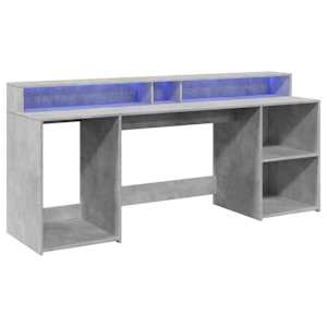 Psací stůl s LED betonově šedý 200x55x91 cm kompozitní dřevo - obrázek 5