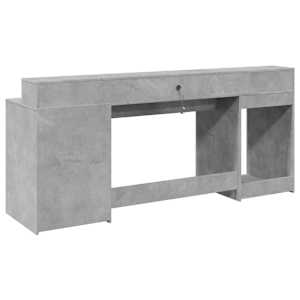 Psací stůl s LED betonově šedý 200x55x91 cm kompozitní dřevo - obrázek 7
