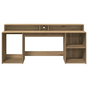 Psací stůl s LED dub artisan 200 x 55 x 91 cm kompozitní dřevo - obrázek 6