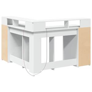 Psací stůl s LED světly bílý 130 x 130 x 91 cm kompozitní dřevo - obrázek 8