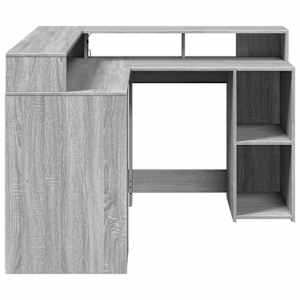 Psací stůl s LED šedý sonoma 130 x 130 x 91 cm kompozitní dřevo - obrázek 7