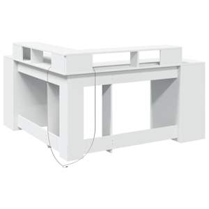 Psací stůl s LED světly bílý 152 x 152 x 91 cm kompozitní dřevo - obrázek 8