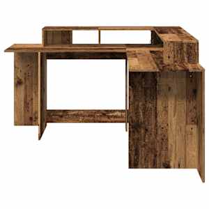 Psací stůl s LED světly old wood 152x152x91 cm kompozitní dřevo - obrázek 6
