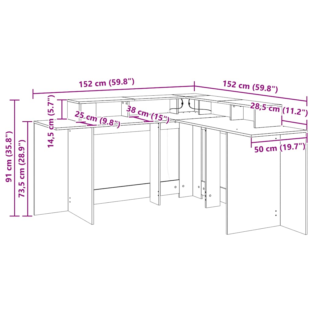 artisian oak / 152 x 152 x 91 cm - Billede 13